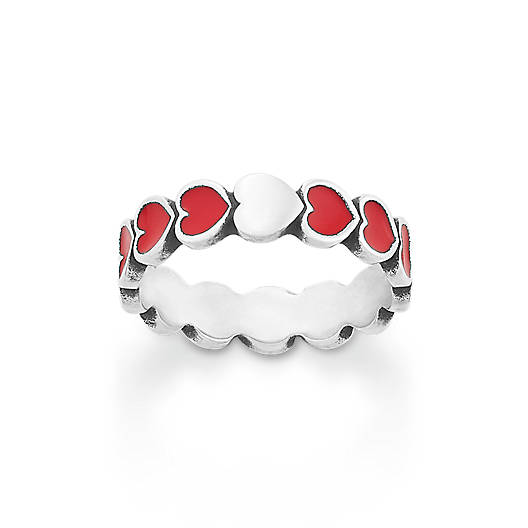 View Larger Image of Enamel Red Connected Hearts Ring