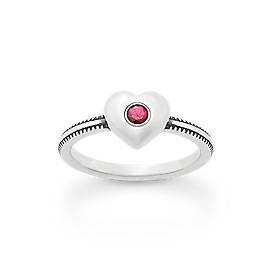 Keepsake Heart Ring with Lab-Created Ruby