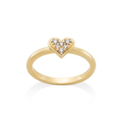 Delicate Pave Diamond Heart Ring