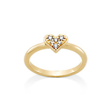 Delicate Pave Diamond Heart Ring
